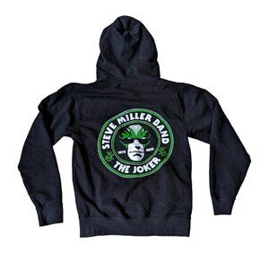 Steve Miller Band Joker 50th Anniversary Zip Hoodie Sweatshirt Small Black